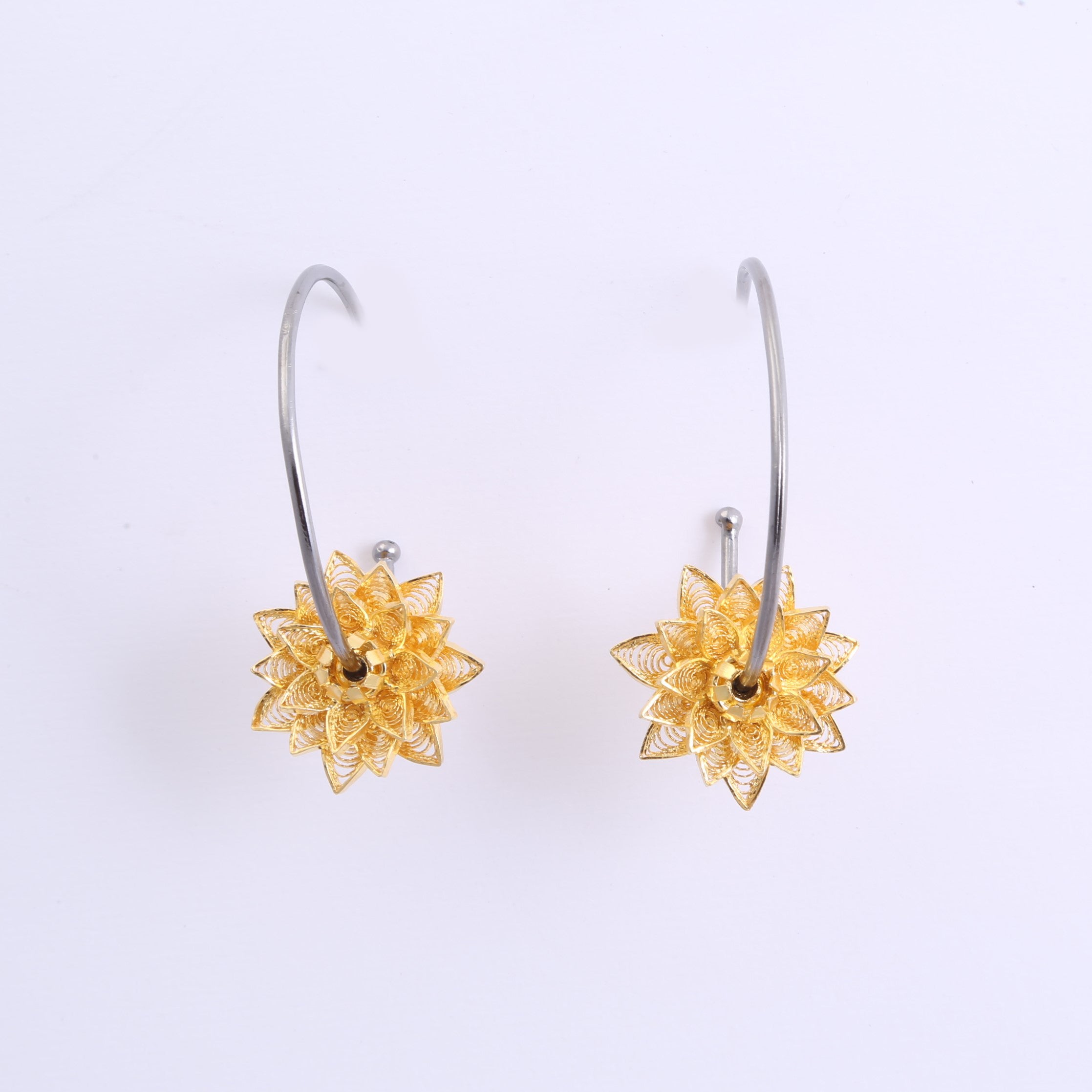 Fleur-de-Lotus Silver Earrings