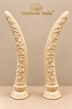 Krishna Leela Tusk Pair – 16 Inches