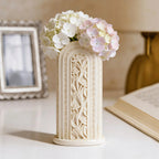 Ivory Look-Alike Dual Harmony Vases 10 Inch
