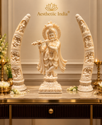 Krishna Leela Tusk Pair – 16 Inches