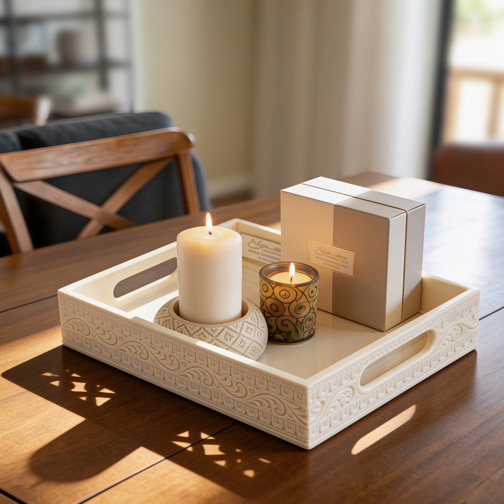 Ivory look alike rectangular tray