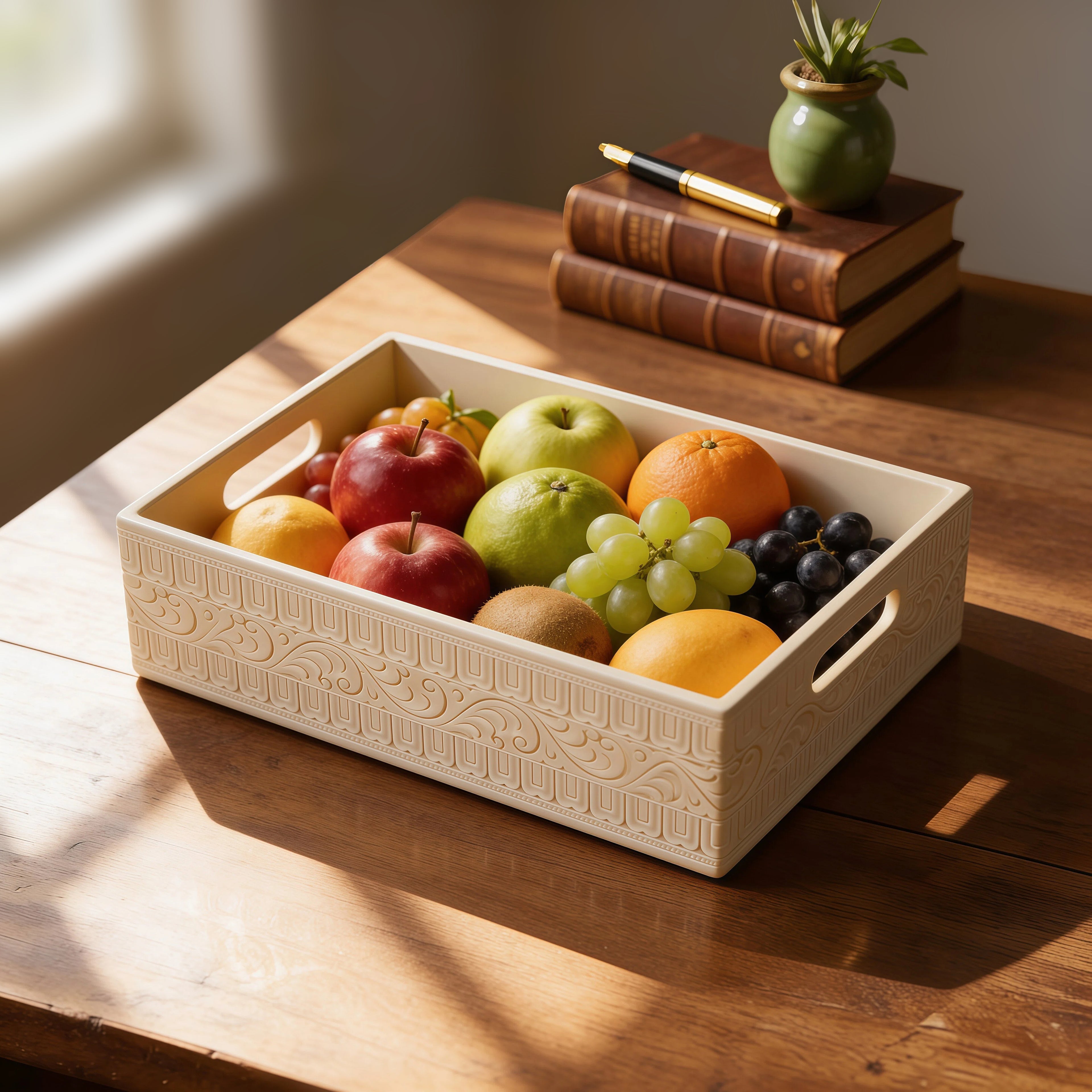 Ivory look alike rectangular tray
