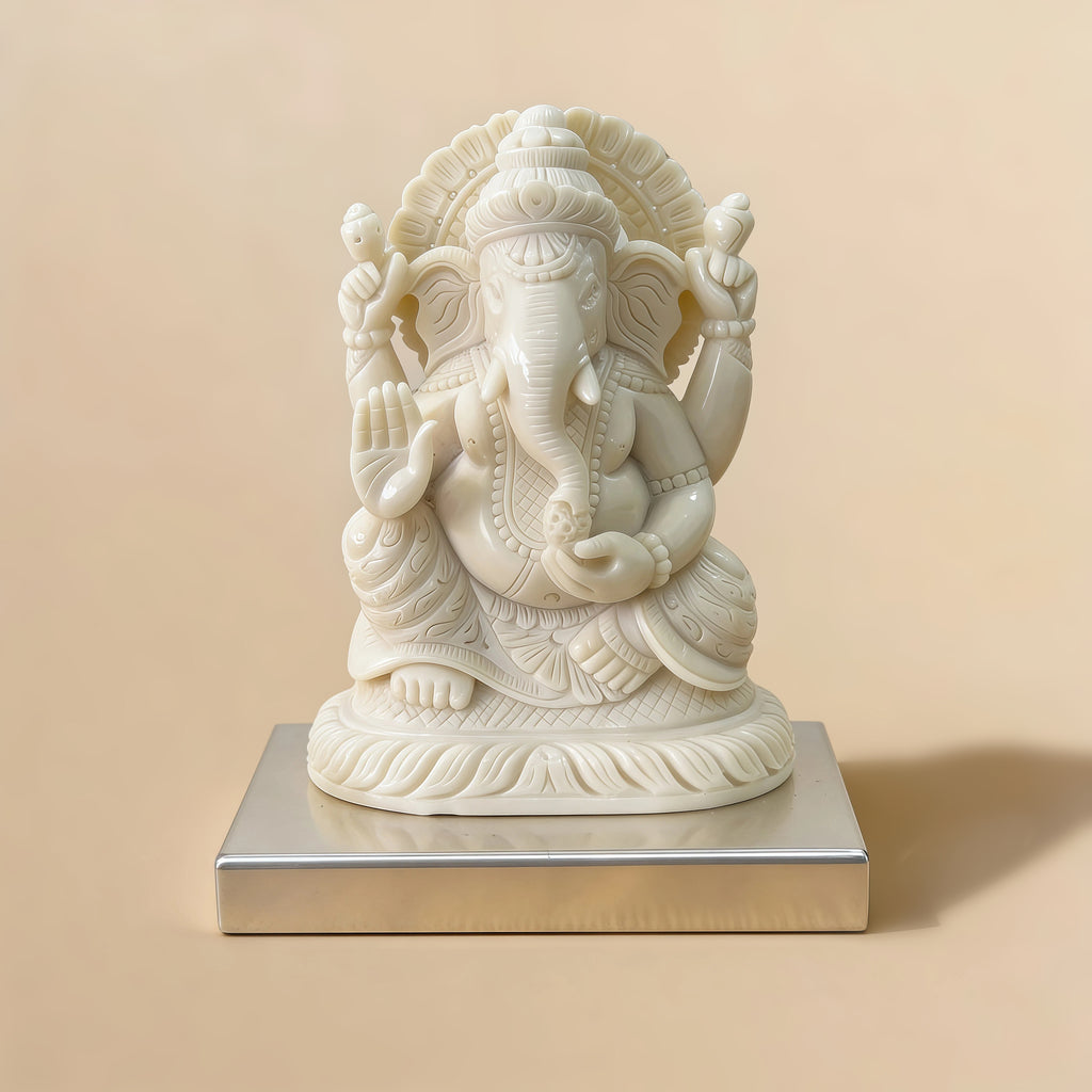 Medium Ivory Look Alike Ganesha