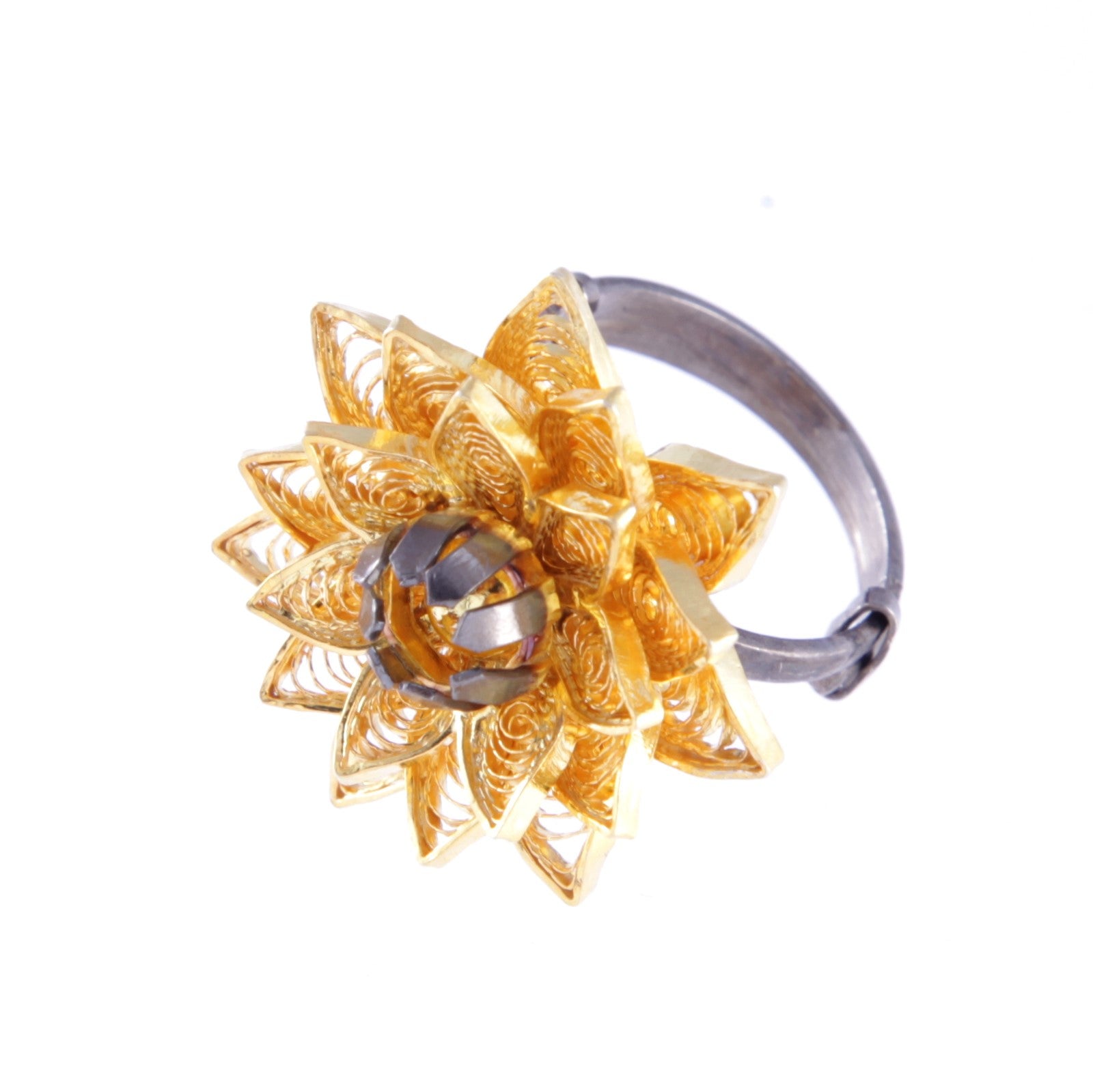 Fleur-de-Lotus Silver Finger Ring