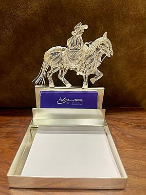 Silver cowboy office tabletop