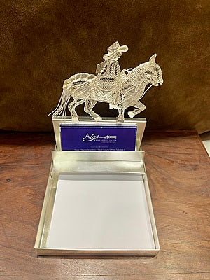 Silver cowboy office tabletop