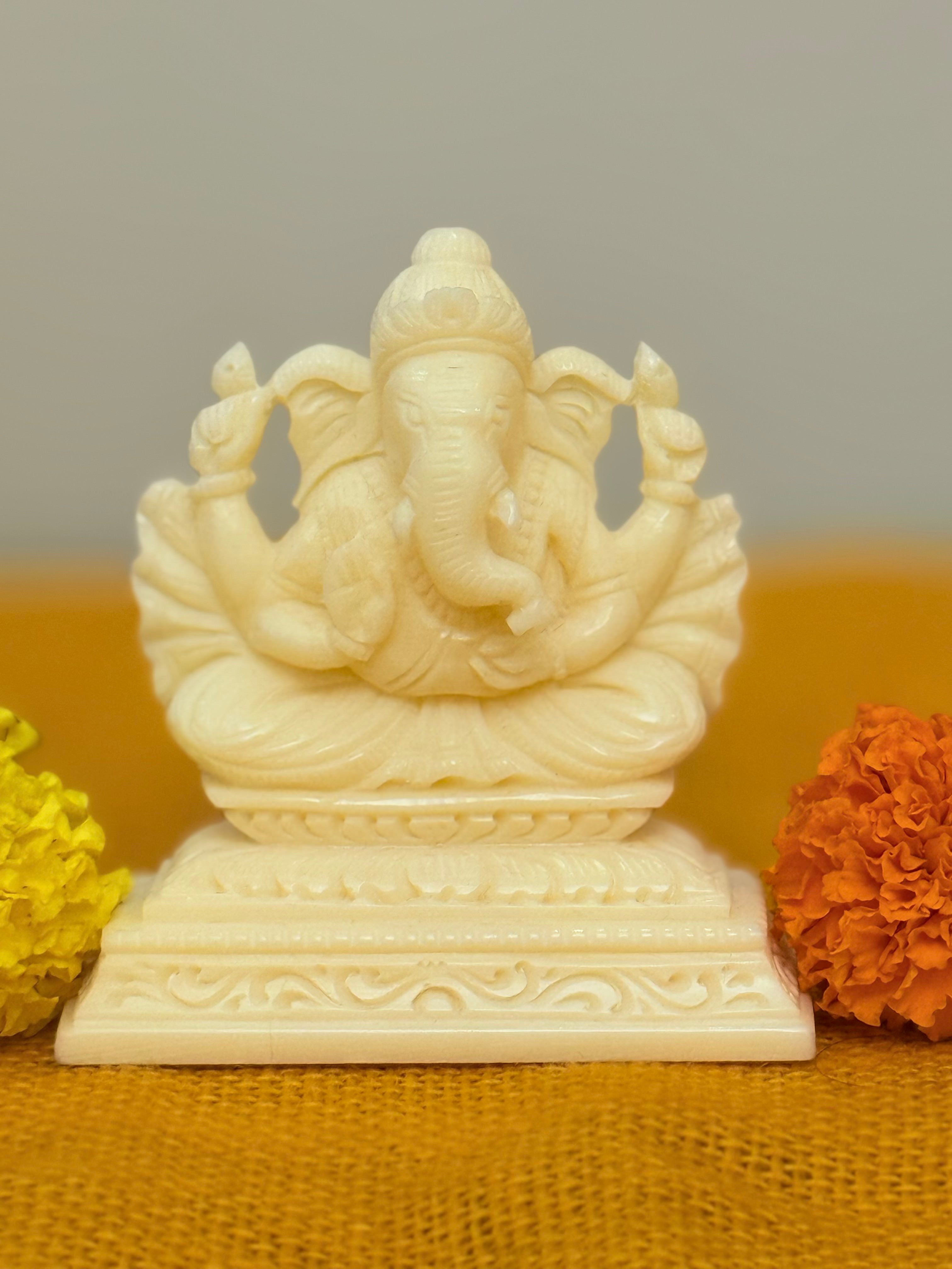 Small Ivory Look Alike Ganesha (car dashboard)