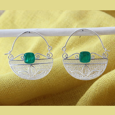 Naa’irah Chandbali Silver Earrings