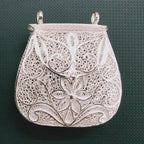 Silver filigree coin/ginni bag