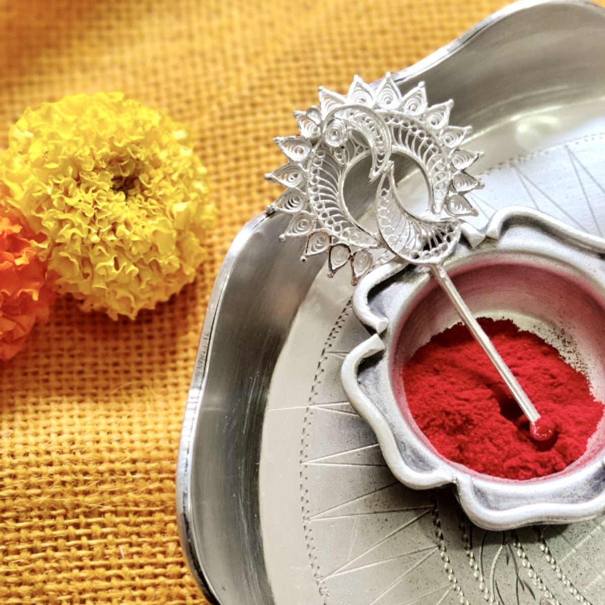 Beautiful Peacock Filigree Tilak Stick