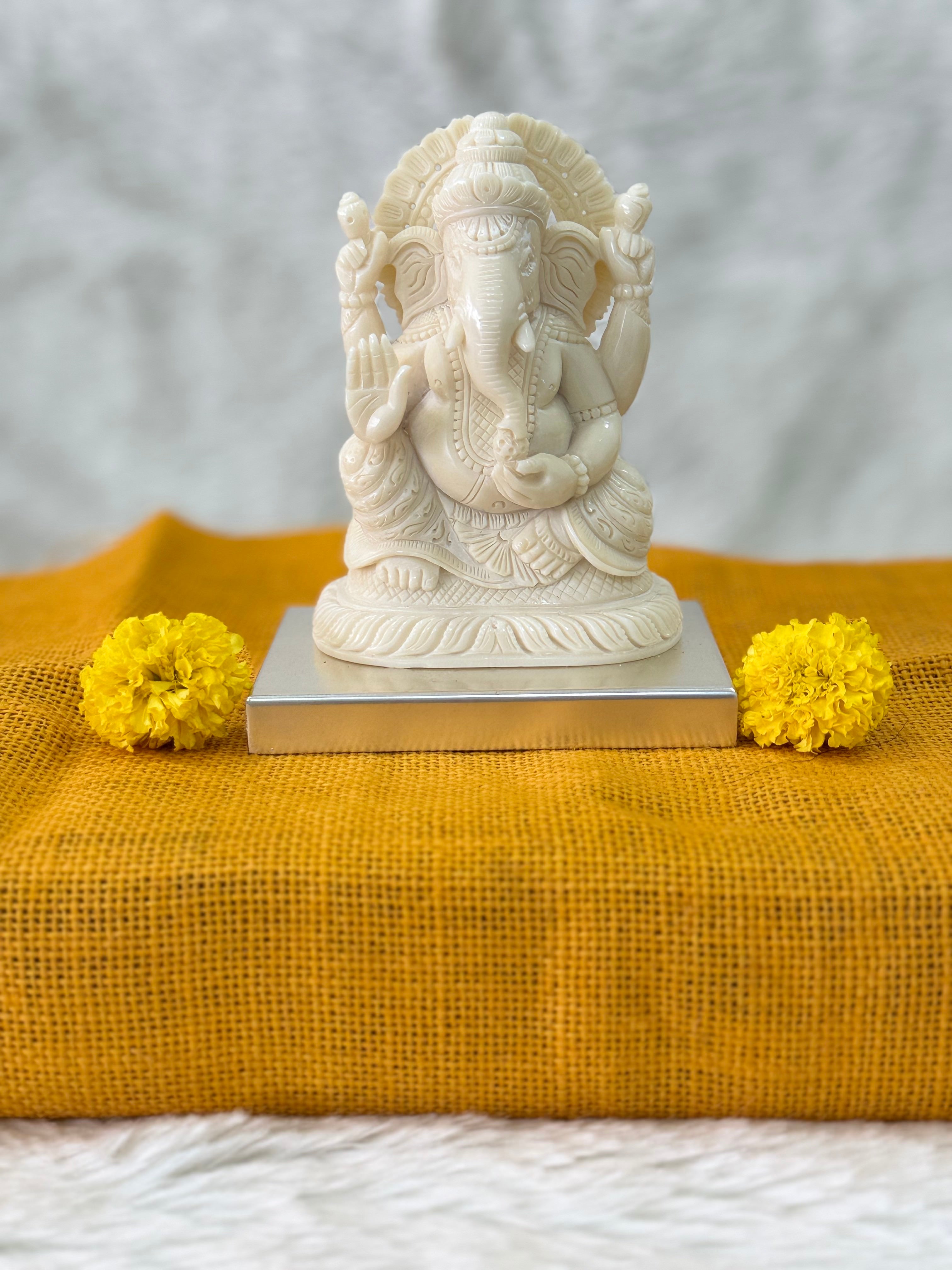 Medium Ivory Look Alike Ganesha