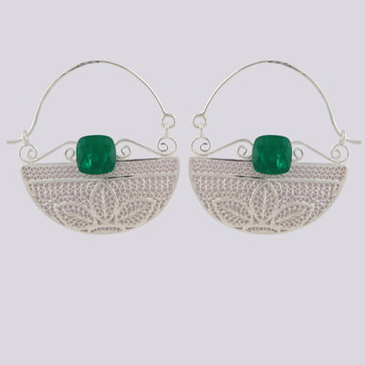 Naa’irah Chandbali Silver Earrings