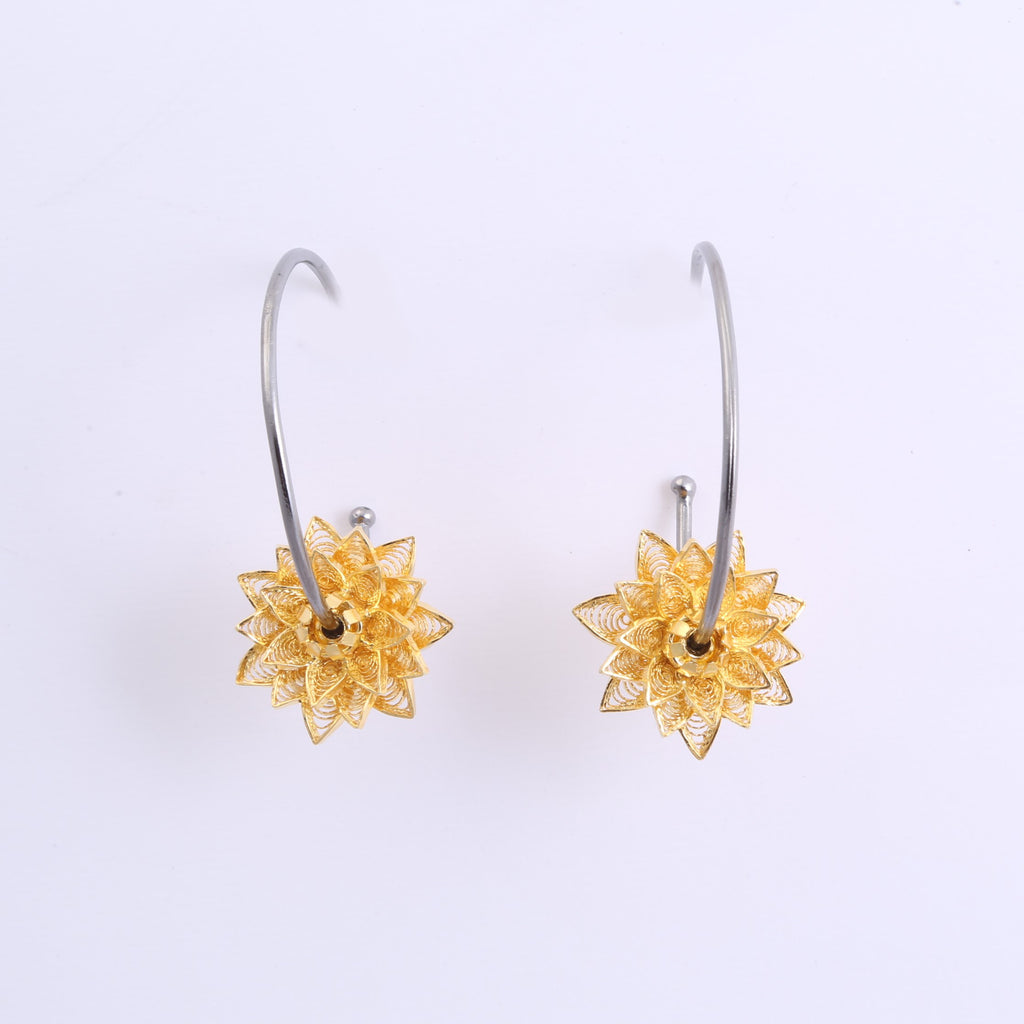 Fleur-de-Lotus Silver Earrings