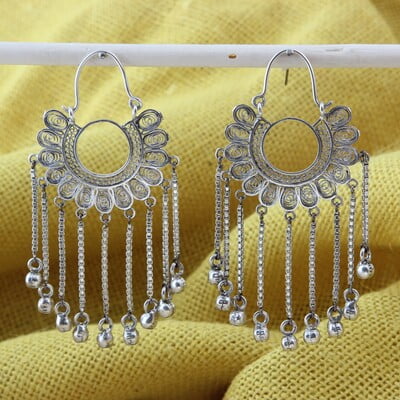 Bohemian Silver Earrings