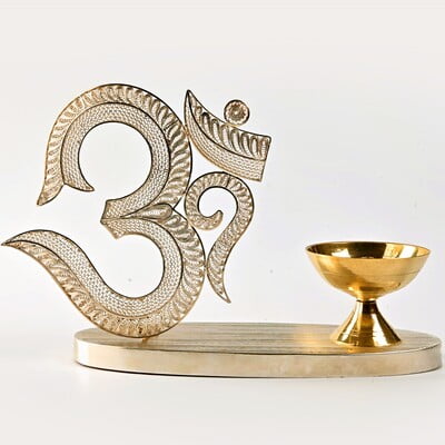 The Sacred Filigree Om with Diya