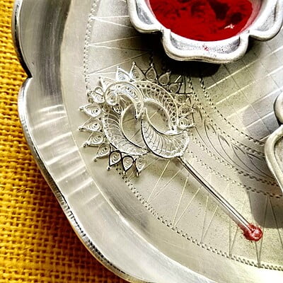 Beautiful Peacock Filigree Tilak Stick