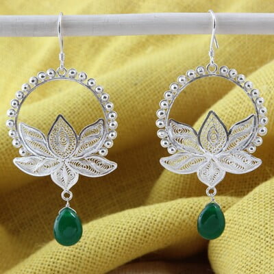 Aurima Filigree Work Silver Earrings