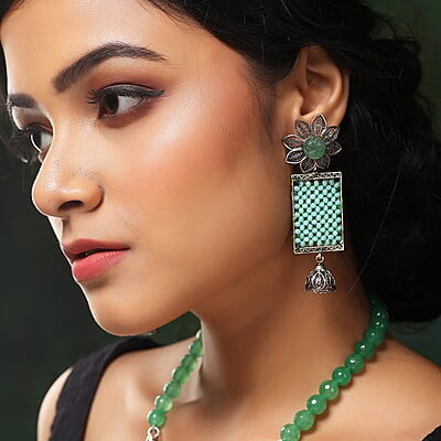 Blissful Zinnia Silver Earrings