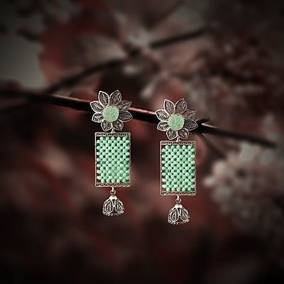 Blissful Zinnia Silver Earrings