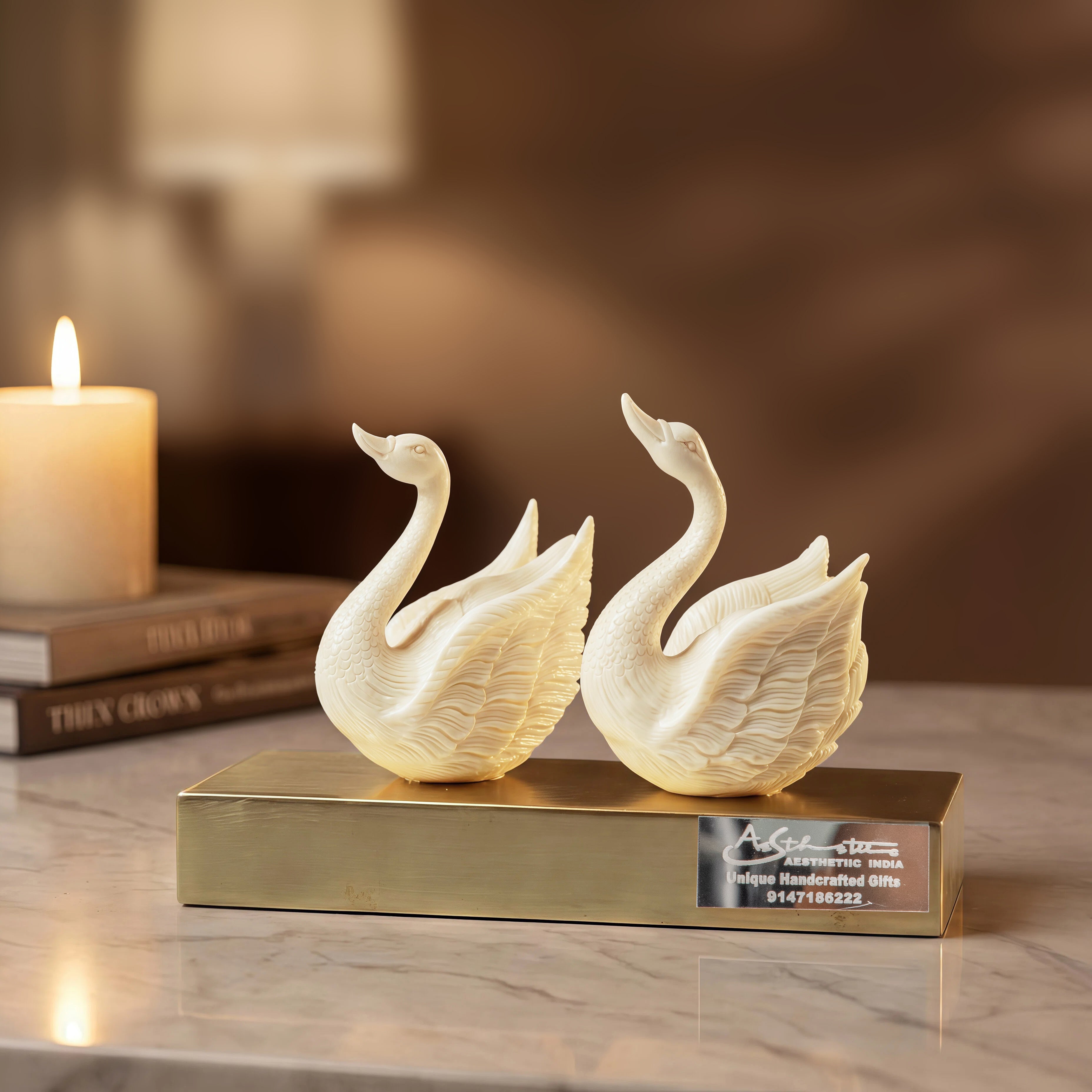 Ivory Look-Alike Swan Pair