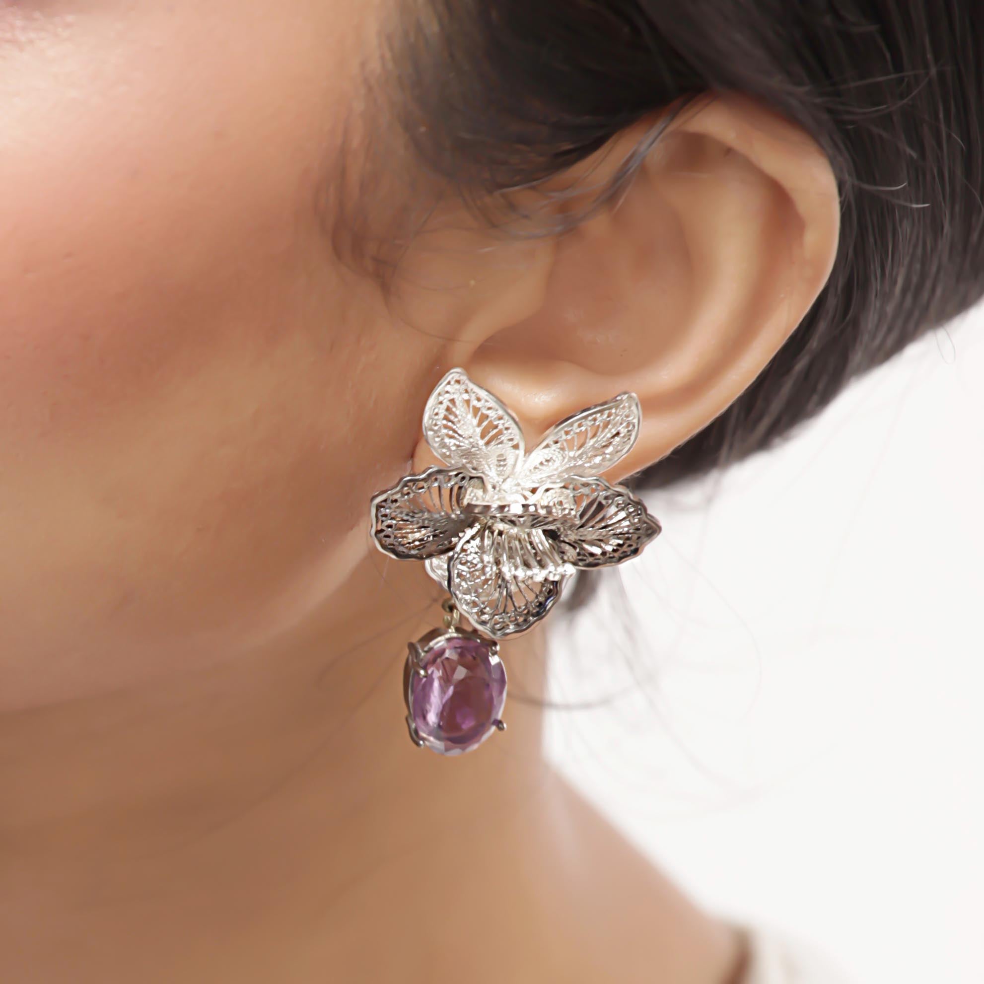 Orquidea Silver Earrings Studs