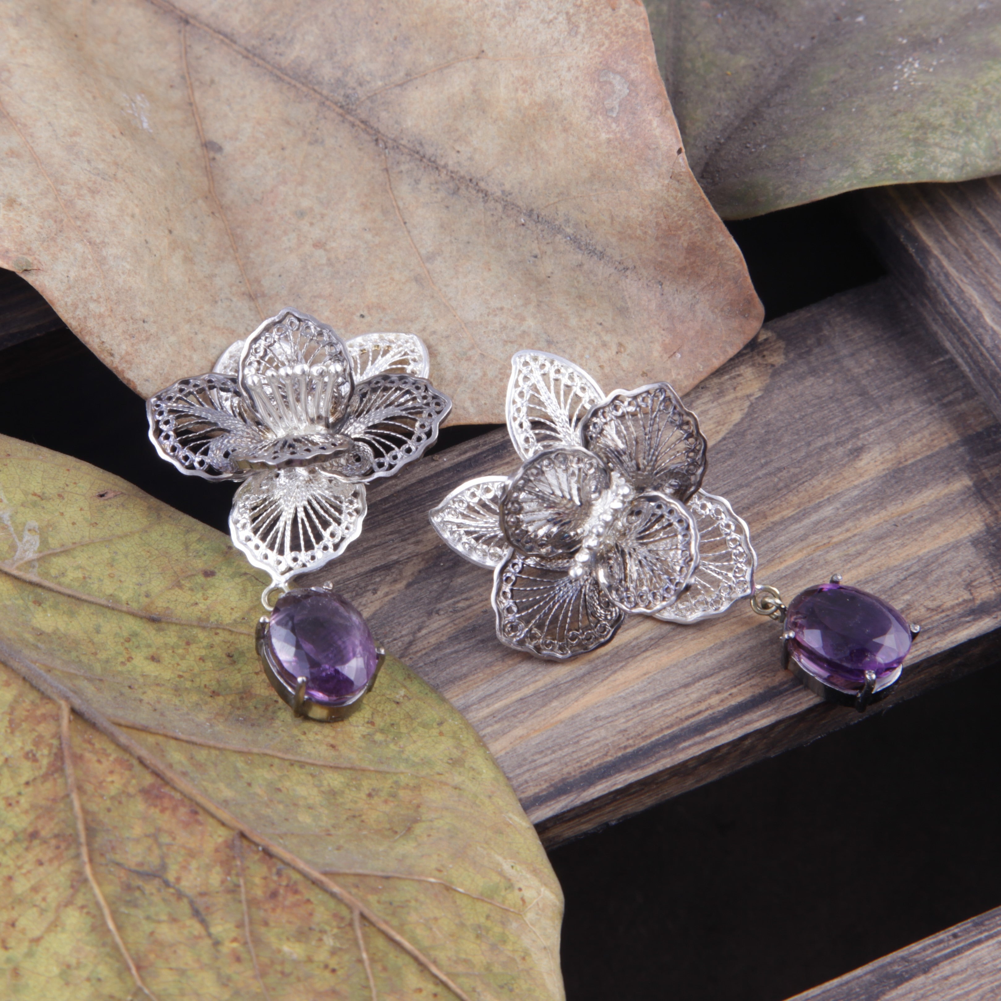 Orquidea Silver Earrings Studs