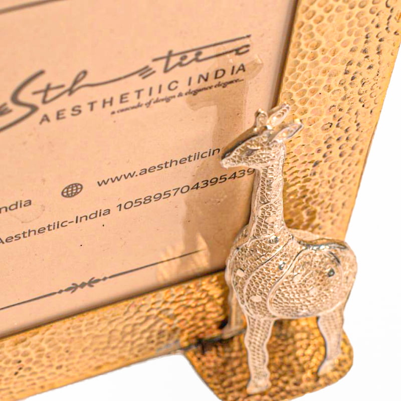 Jigsaw Giraffe Silver Photo Frame designed with Filigree Work