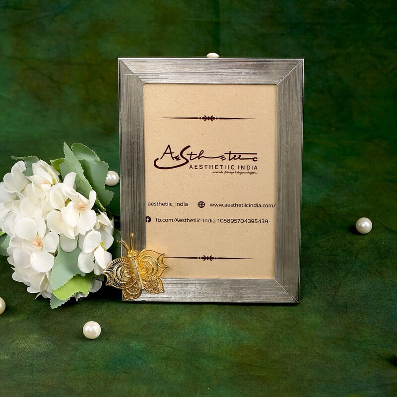 Graceful Gold Plated Butterfly Photo Frame