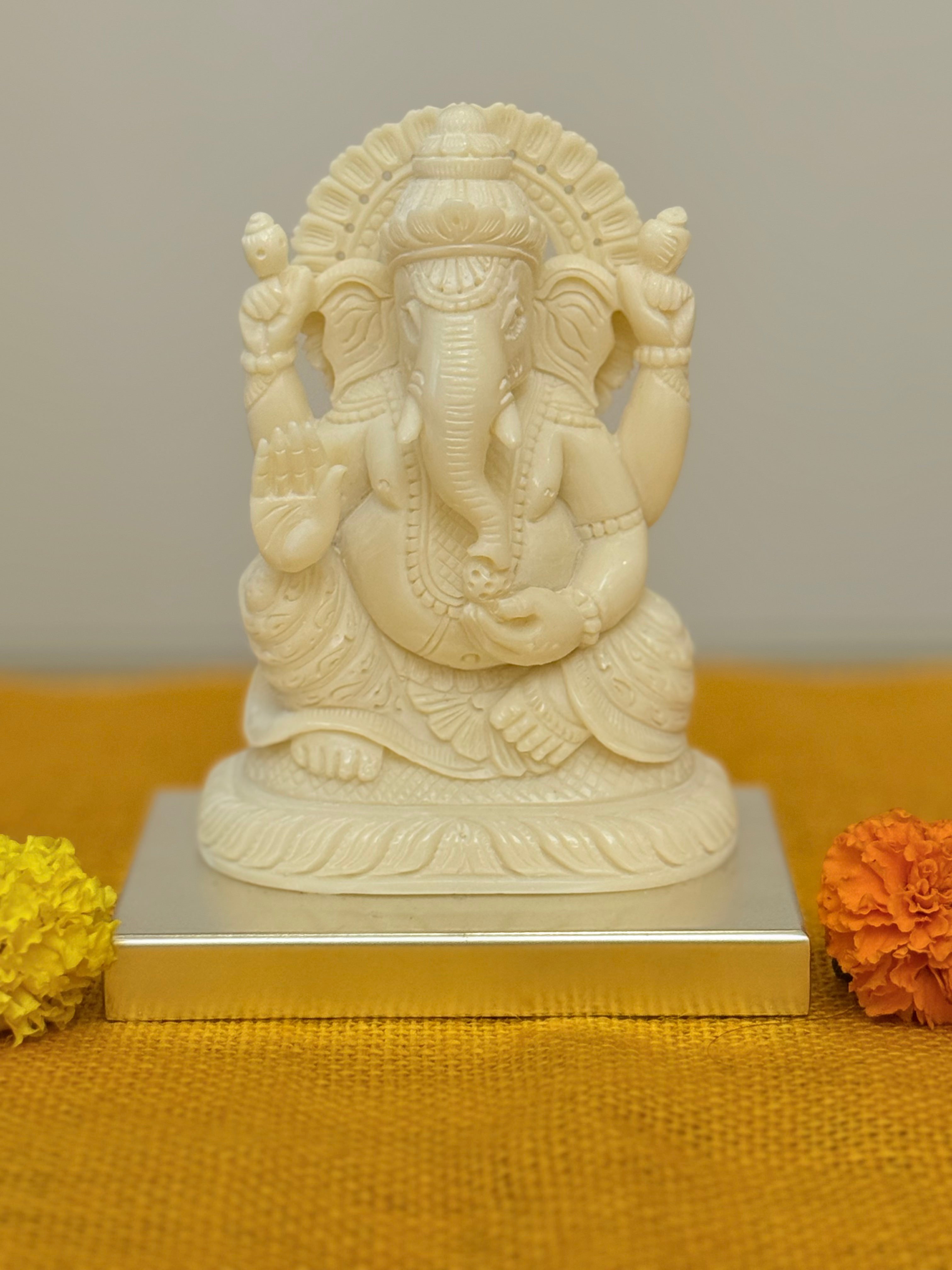 Medium Ivory Look Alike Ganesha