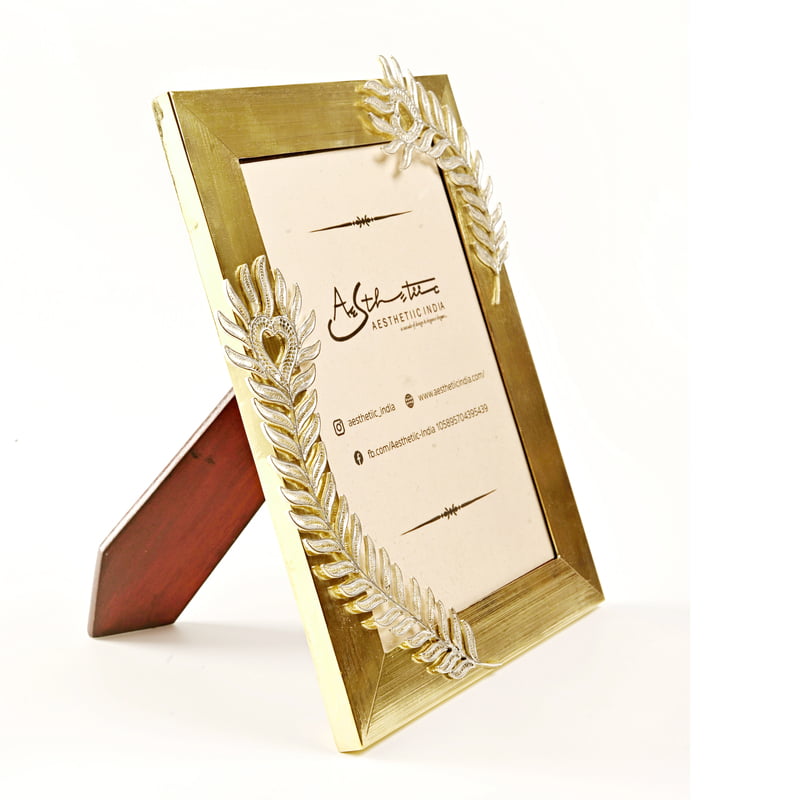 Royal Peacock Feather Filigree Photo Frame