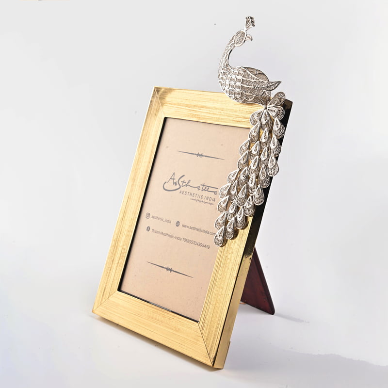 The Graceful Peacock Filigree Photo Frame
