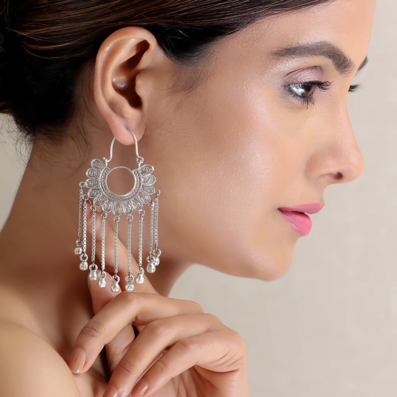 Bohemian Silver Earrings