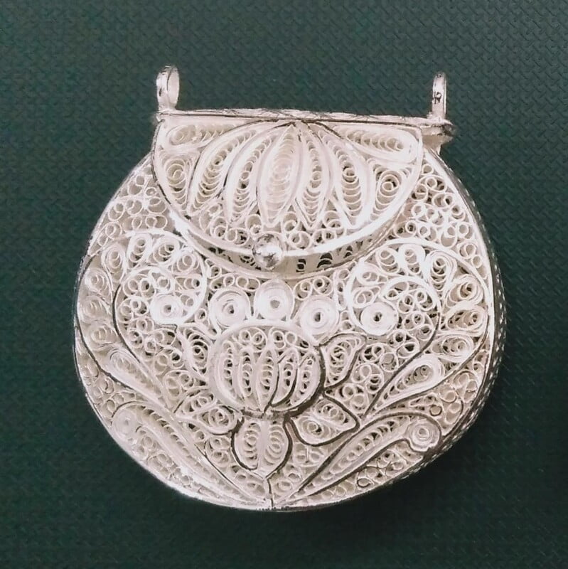 Intricate Silver Coin Pouch