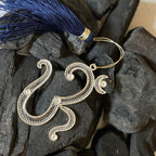 Silver filigree Om bookmark