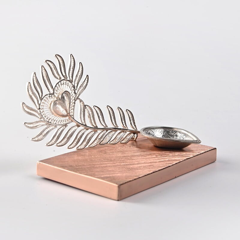 Exquisite Peacock Feather Diya