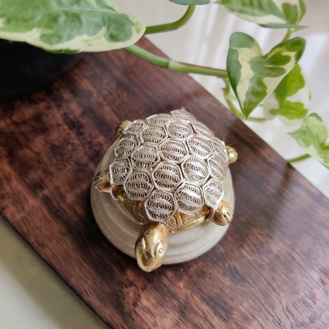 Spiritual Guardian: Silver Tortoise Vastu Charm