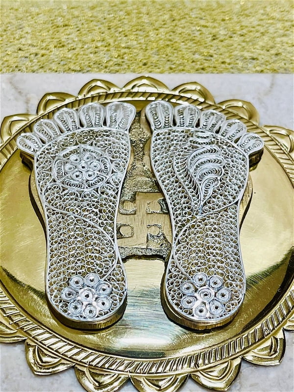 Handcrafted Silver Filigree Vishnu Charan