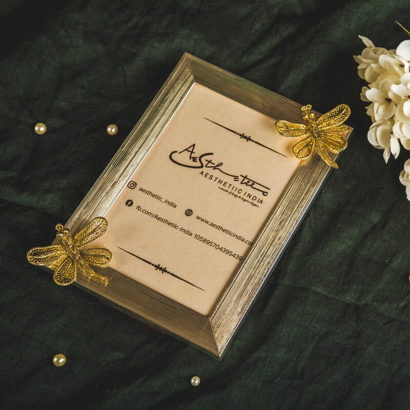 Eternal Gold Plated Dragonfly Photo Frame