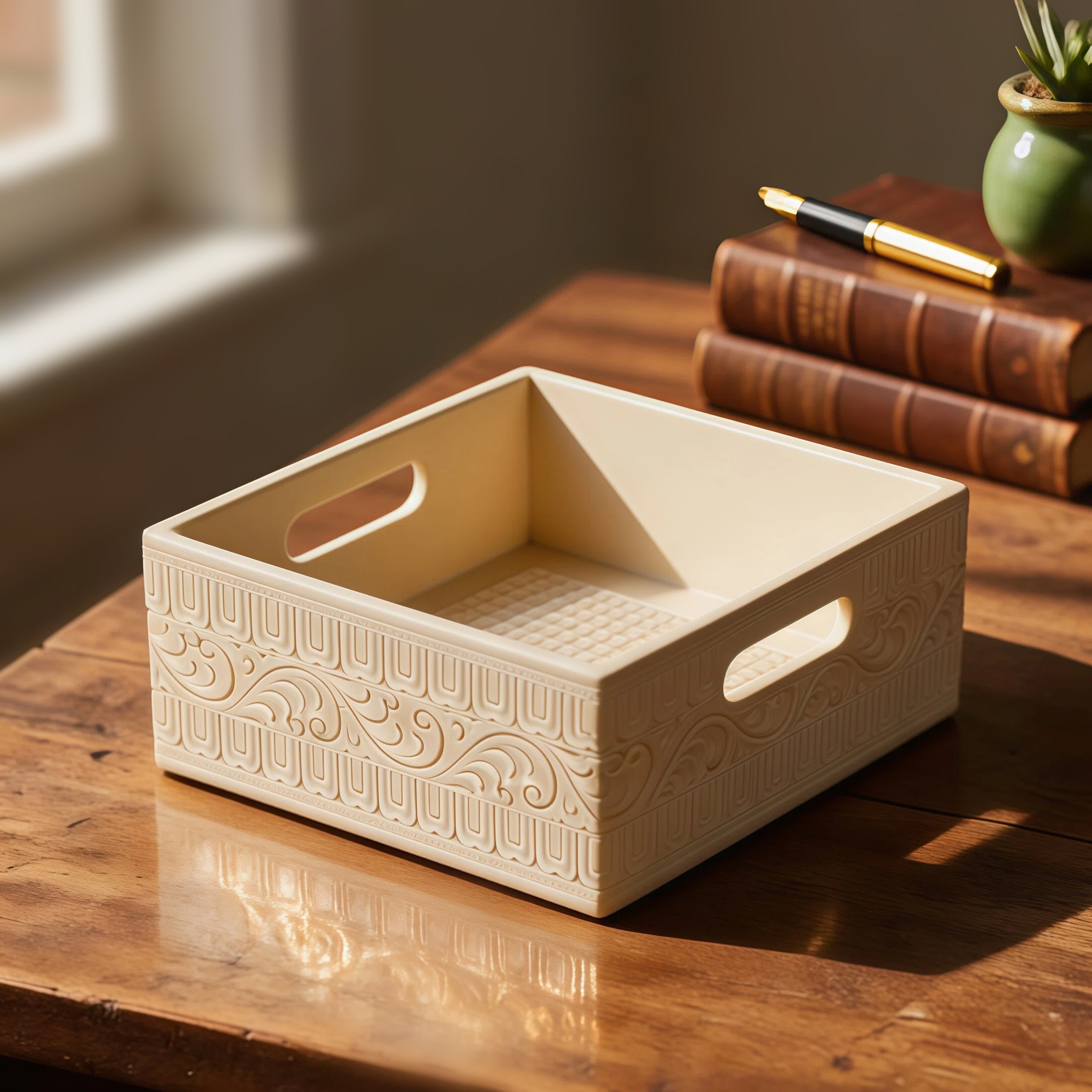 Ivory look alike square tray