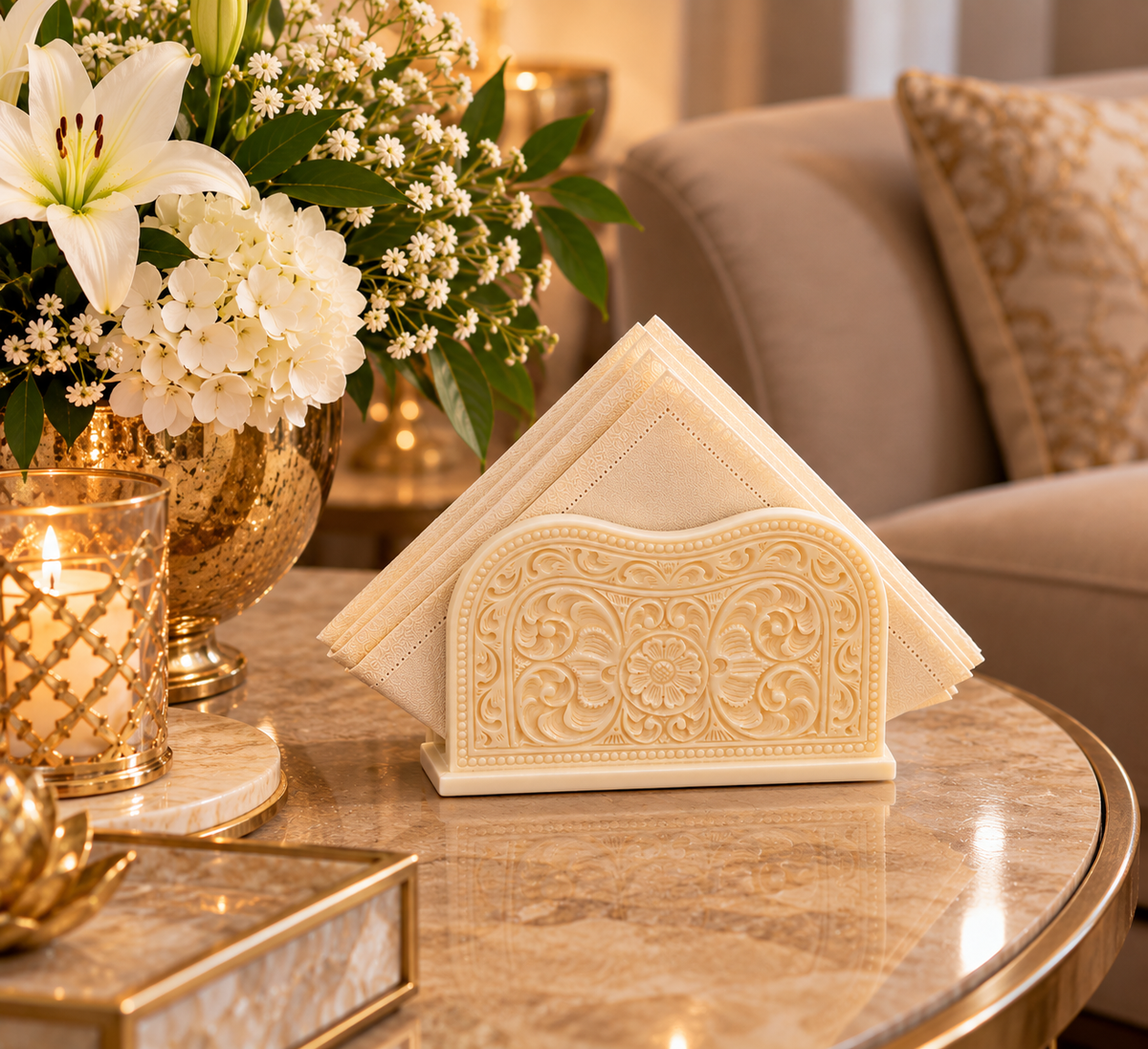 Ivory look alike napkin stand