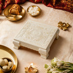 Ivory Look Alike Chowki 7 inch