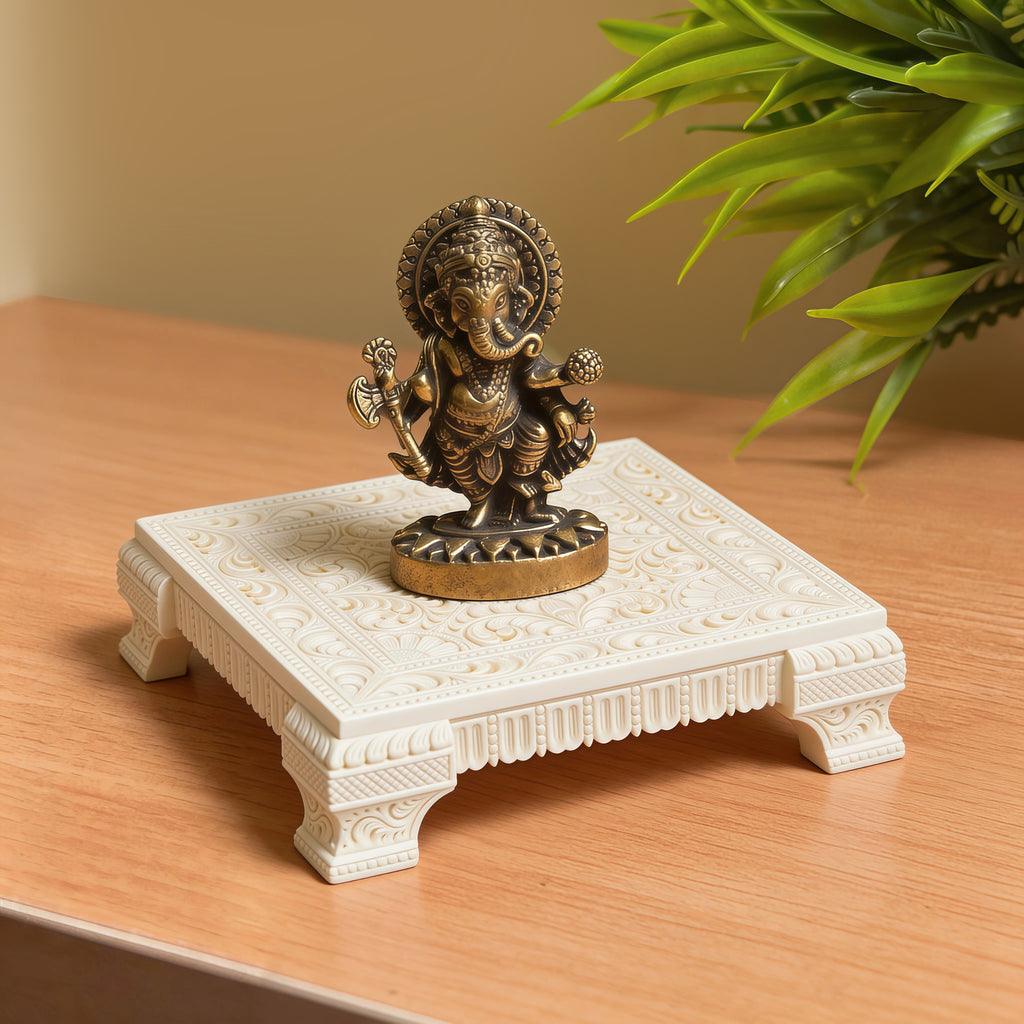 Ivory Look Alike Chowki 5 inch