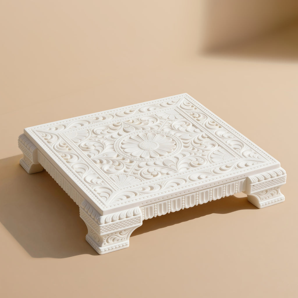 Ivory Look Alike Chowki 5 inch
