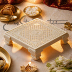Ivory Look Alike Chowki 9 inch