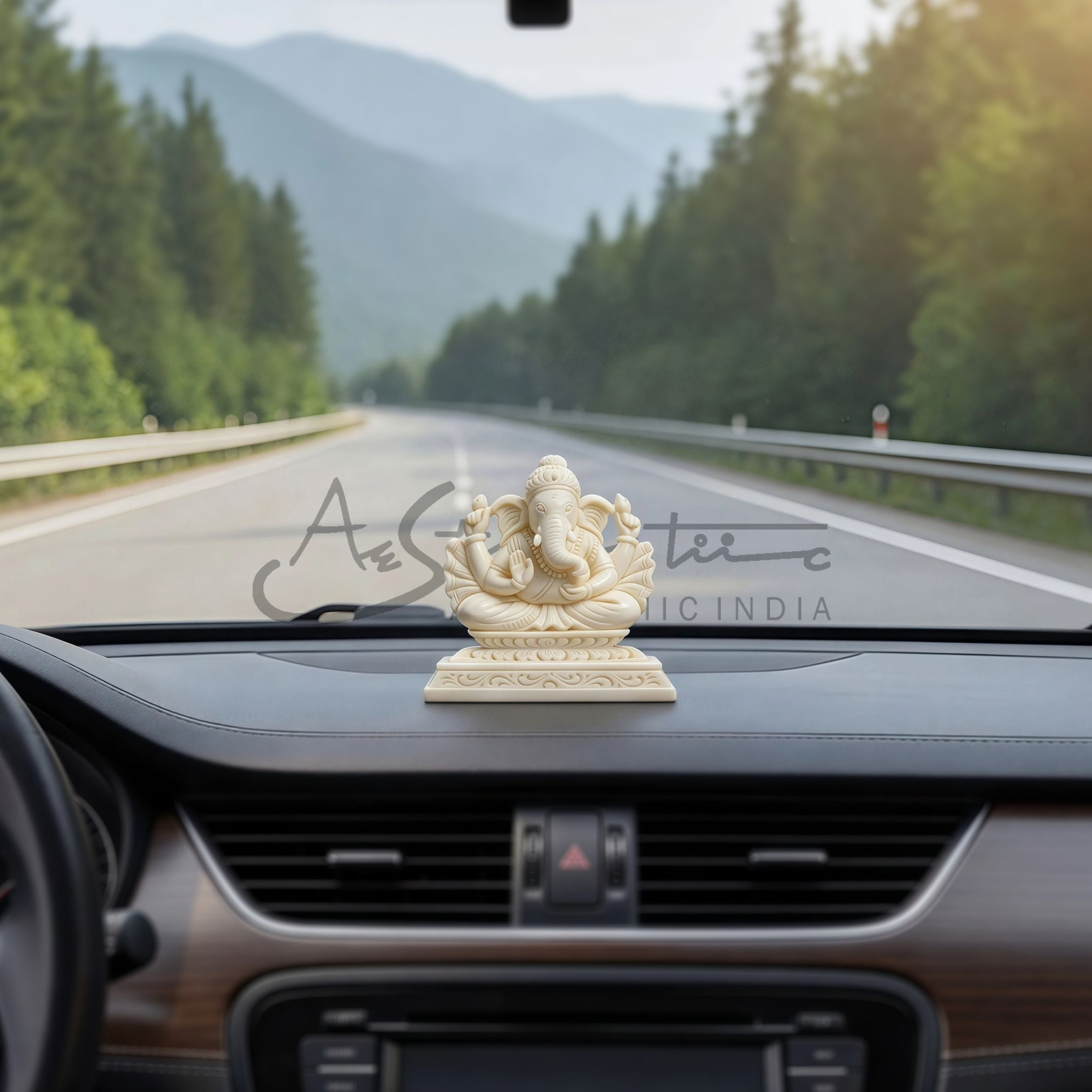 Small Ivory Look Alike Ganesha (car dashboard)