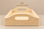 Ivory serving floral tray