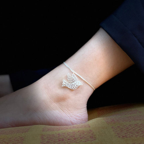 Aderyn Pure Silver Anklet