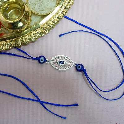 Silver Evil eye convertible Rakhi ( Limited Edition )