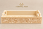 Ivory serving floral tray