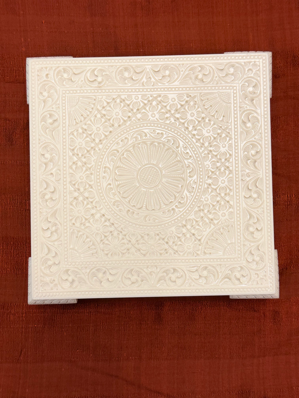 Ivory Look Alike Chowki 18 inch